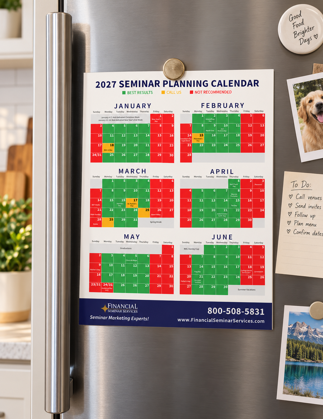 2027 Seminar Planning Calendar on Fridge